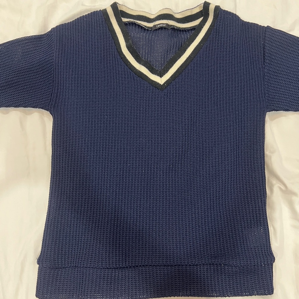 L’espoir navy blue mesh shirt
